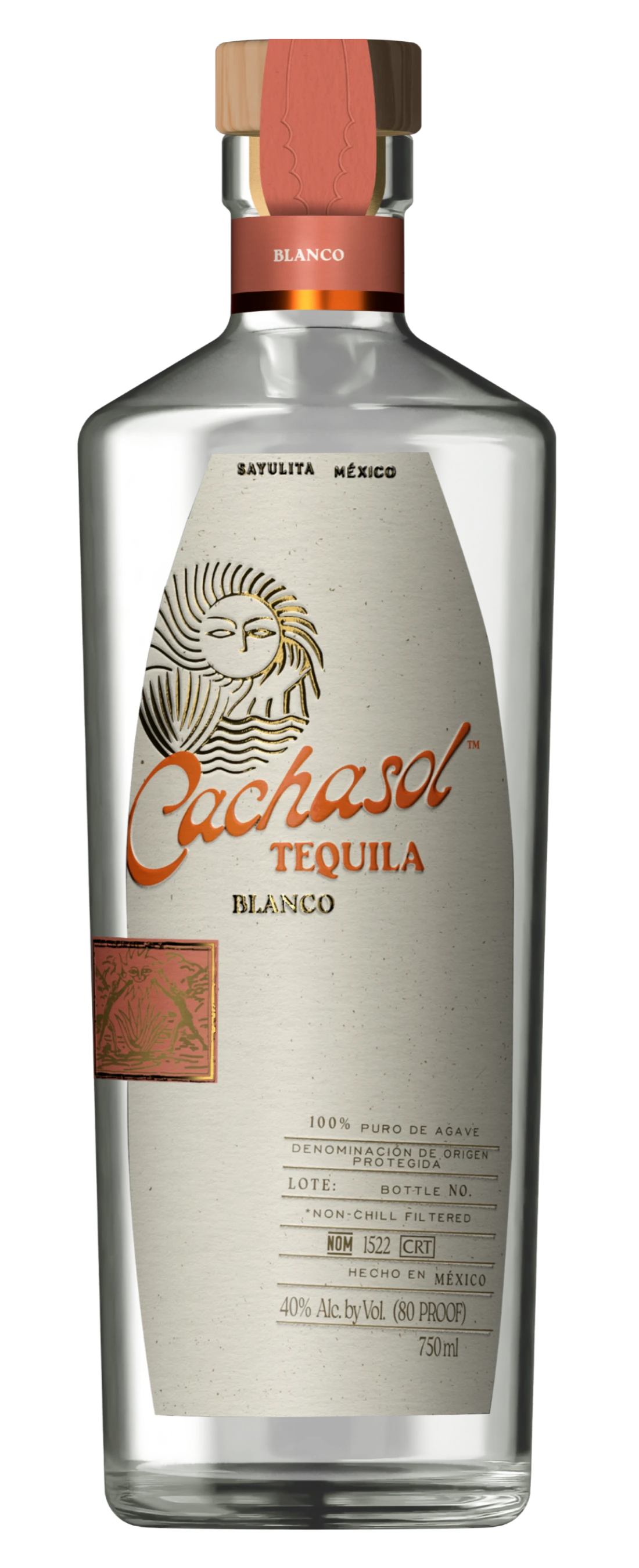 Cachasol Blanco Tequila bottle with award medals