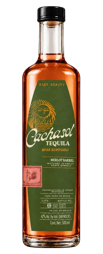 Cachasol Merlot Barrel Rosa Reposado bottle, 42% ABV, 500 ml, NOM 1522