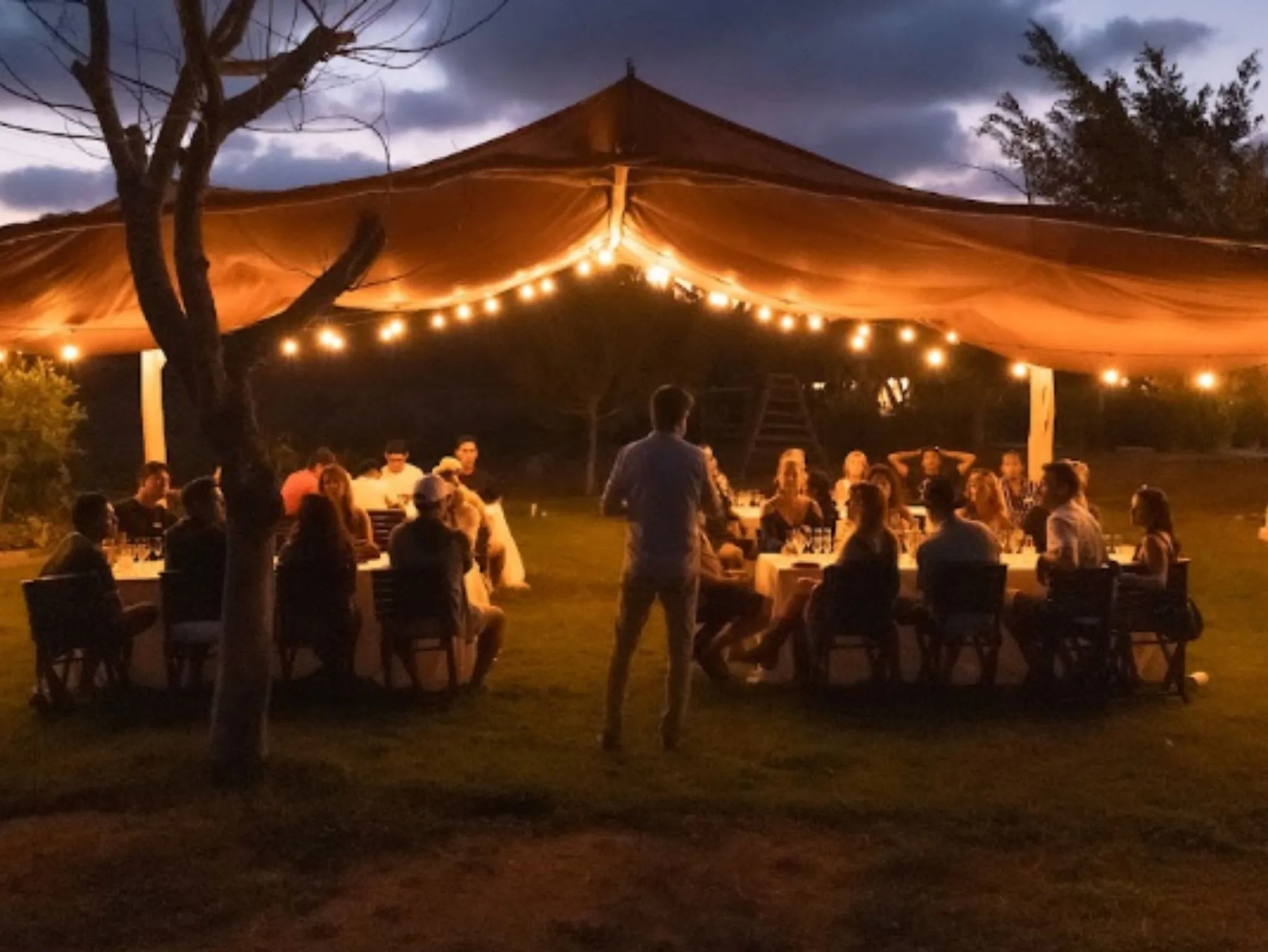 Evening reposado tasting at Cachasol Farm Distillery, golden hour Sayulita Nayarit