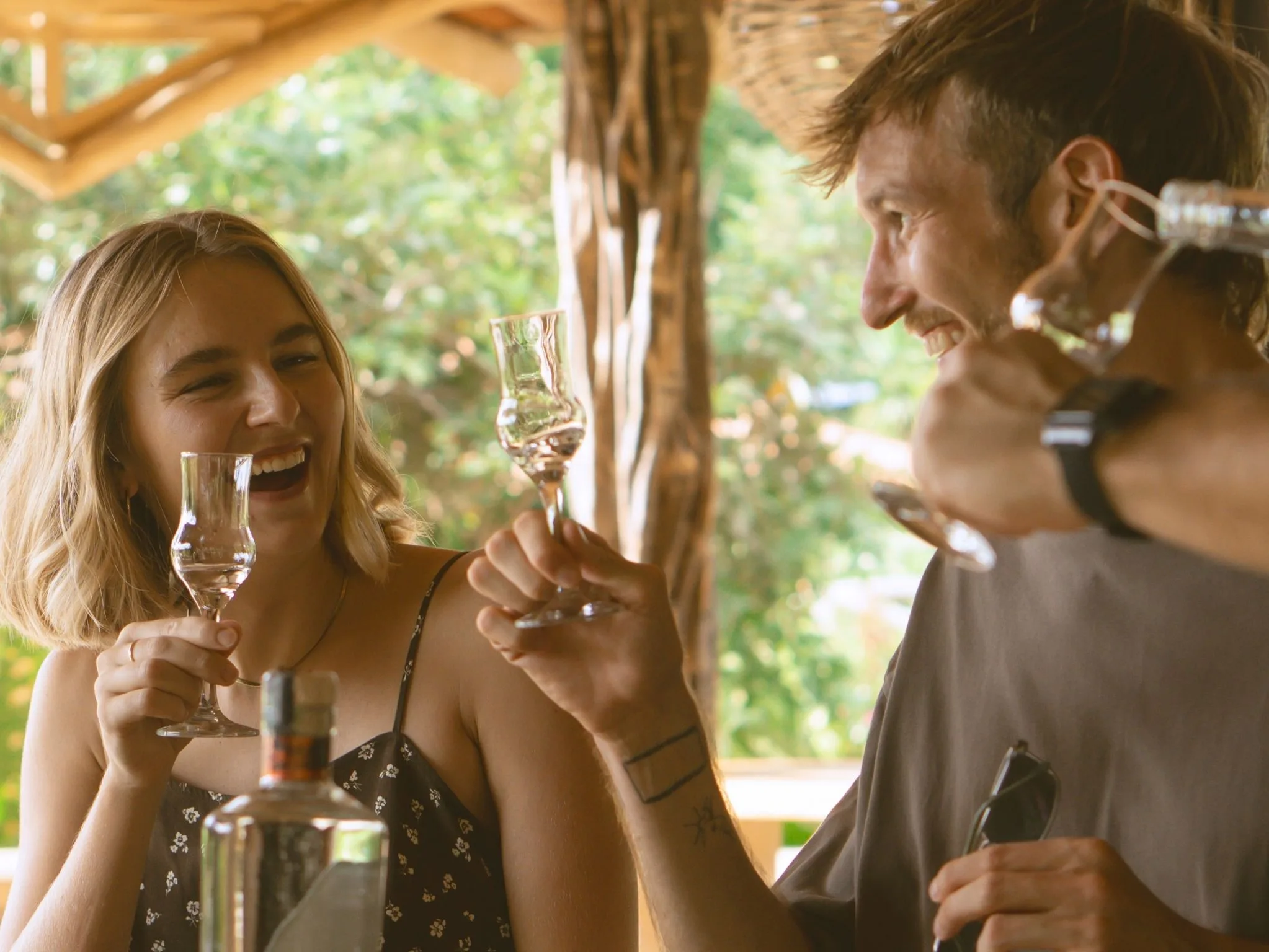 Guests at the Cachashade Bar tequila tasting, Cachasol Farm Distillery Sayulita Nayarit