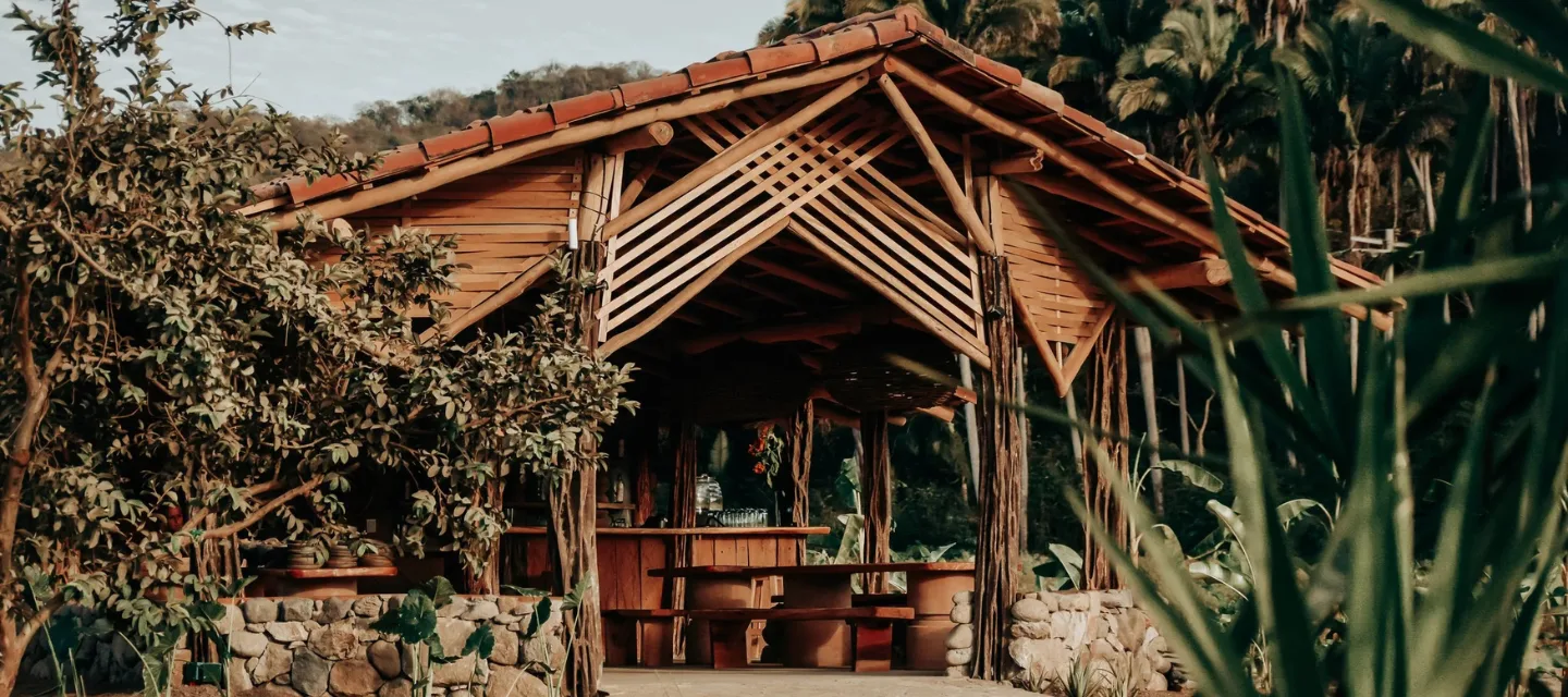 Open-air dining at Cachasol Farm Distillery restaurant, Sayulita, Nayarit