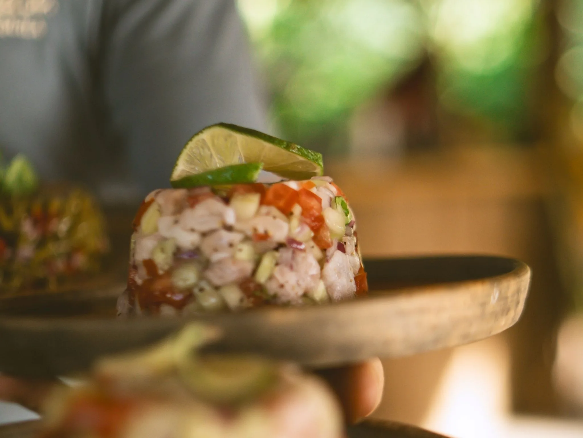 Ceviche served in the Cachasol comedor